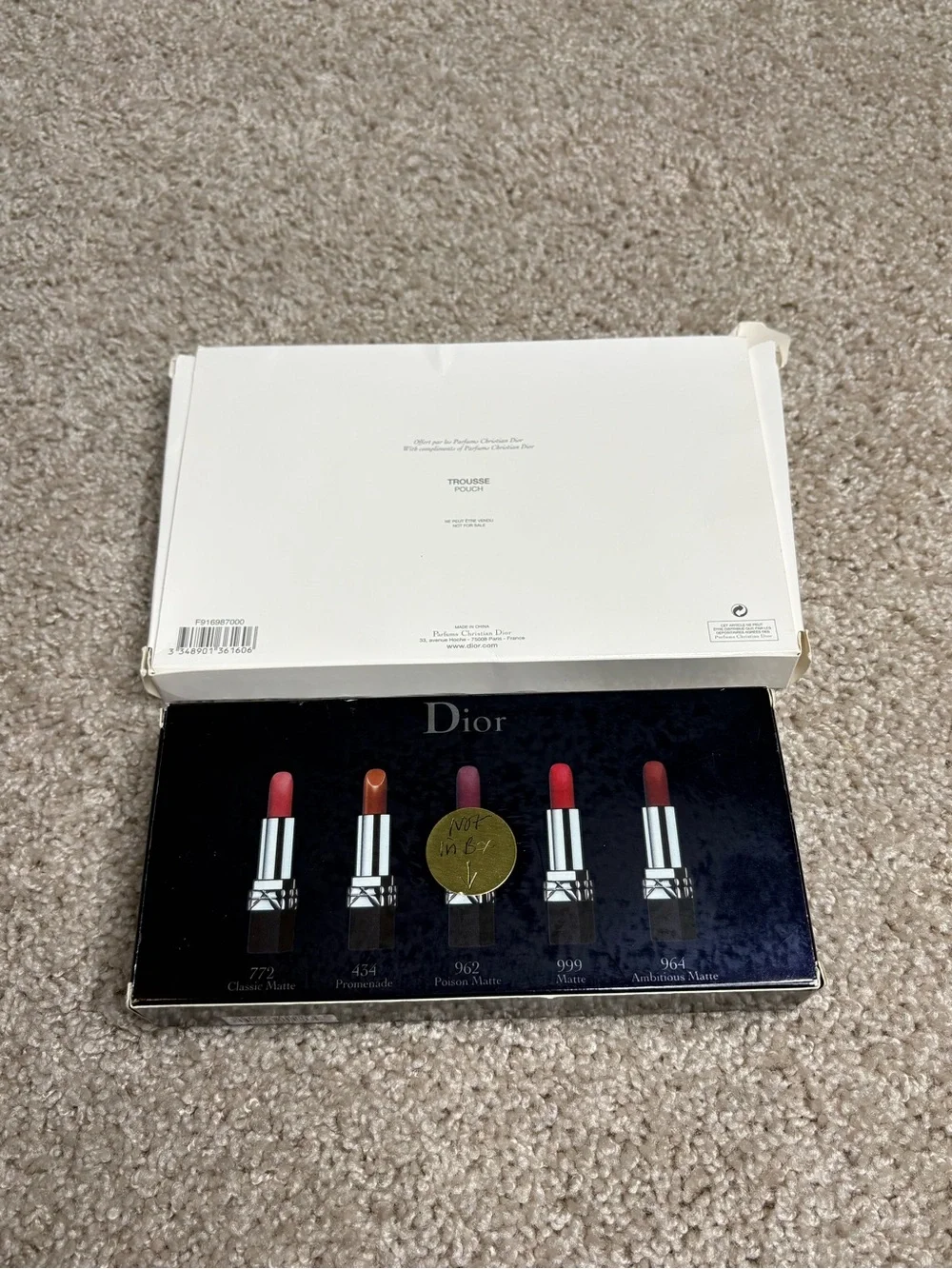 Dior Mini Lipstick Set *incomplete* & Pouch